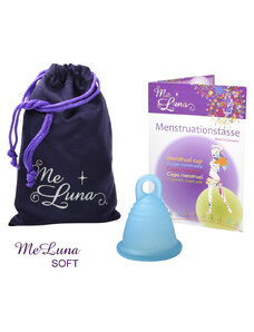 Menstruační kalíšek Me Luna Soft L Shorty s očkem tyrkysová (MELU099)