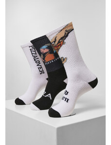 MT Accessoires Ponožky na pizzu Art Ponožky 3-balení černá/bílá/zelenozelená