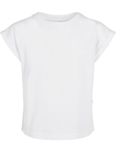 Urban Classics Kids Dívčí organické tričko s prodlouženým ramenem bílé