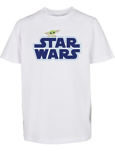 MT Kids Dětské tričko s modrým logem Star Wars bílé