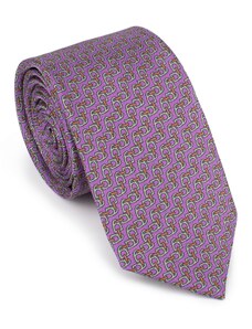 Vzorovaná hedvábná kravata Wittchen, fialovo-oranžová, hedvábí