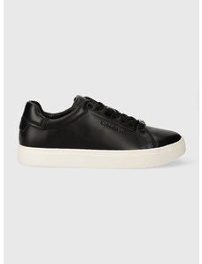 Kožené sneakers boty Calvin Klein CLEAN CUPSOLE LACE UP černá barva, HW0HW01863