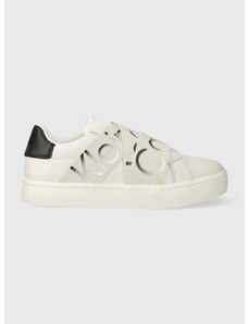 Kožené sneakers boty Calvin Klein Jeans CLASSIC CUPSOLE ELAST LTH bílá barva, YW0YW01443