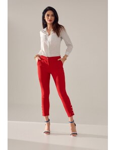 LILI Elegantní červené kalhoty Fasardi