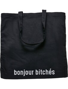 MT Accessoires Bonjour Bitches Oversize plátěná taška černá