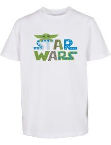 MT Kids Dětské tričko s barevným logem Star Wars bílé