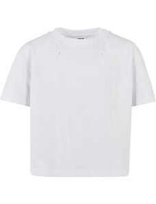 Urban Classics Kids Dívčí organické oversized plisované tričko bílé
