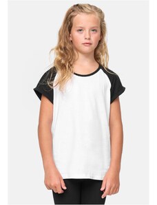 Urban Classics Kids Dívčí kontrastní raglánové tričko bílo/černé