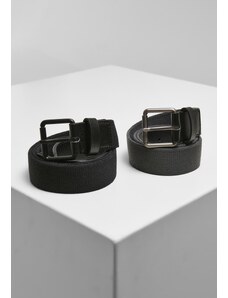 Urban Classics Accessoires Stretch Basic Belt 2-Pack černá/uhlová