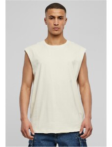 UC Men Bílé pískové tričko bez rukávů s otevřeným okrajem
