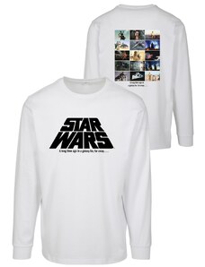 Merchcode Fotografická koláž Star Wars s dlouhým rukávem bílá