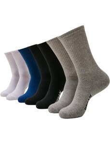 Urban Classics Accessoires Logo Sport Socks 7-Pack černá/bílá/vřesově šedá/modrá