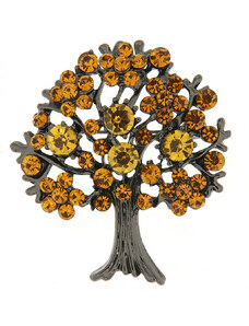 Biju Brož - strom s broušenými kamínky, oranžové barvy
