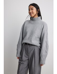 NA-KD Turtleneck Knitted Cable Sweater