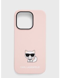 Obal na telefon Karl Lagerfeld Iphone 14 Pro 6,1" růžová barva