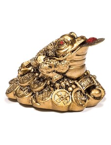 Milujeme Kameny Třínohá žába - soška Feng shui - zlatá barva
