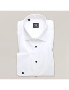 Willsoor Nadčasová klasická bílá košile pánská s manžetami na knoflíčky 15891