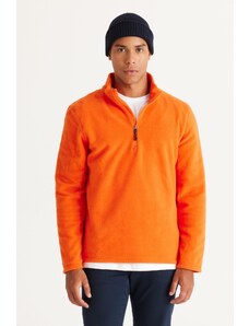 AC&Co / Altınyıldız Classics Men's Orange Anti-pilling Anti-Pilling Standard Fit High Neck Cold Proof Fleece Sweatshirt