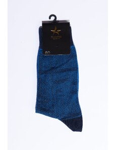 ALTINYILDIZ CLASSICS Men's Blue-Navy Blue Patterned Crewneck Socks.