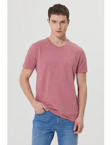 ALTINYILDIZ CLASSICS Pánské suché růžové tričko Slim Fit Slim Fit s klasickým výstřihem s krátkým rukávem a měkkým omakem.