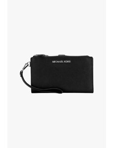 Michael Kors Adele Smartphone kožená peněženka černá se stříbrným kováním