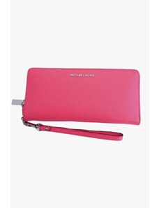 Michael Kors Jet set travel LG TRVL CONTINENTAL dámská kožená peněženka růžová - stříbrná
