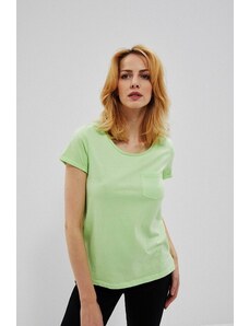 MOODO Jednoduché tričko s kapsou - zelené