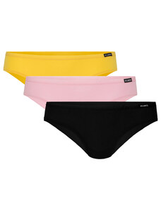 Dámské kalhotky Bikini ATLANTIC 3Pack - žlutá, růžová, tmavě modrá