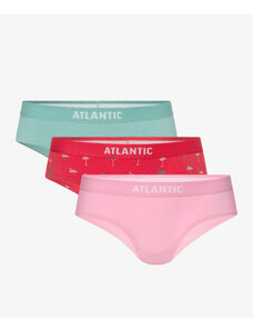 Dámské kalhotky Half Hipster ATLANTIC 3Pack - růžová, korálová, zelená