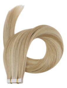 Vlasové PU pásky tape in na prodlužování vlasů 60cm 27/613 - tmavá blond / nejsvětlejší blond