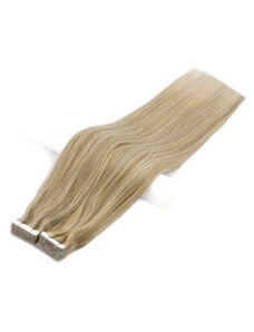 Vlasové PU pásky tape in na prodlužování vlasů 50cm balayage 16/60 - plavá blond / platina