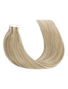 Vlasové PU pásky tape in na prodlužování vlasů 50cm balayage 18/60 - nejsvětlejší hnědá / platina