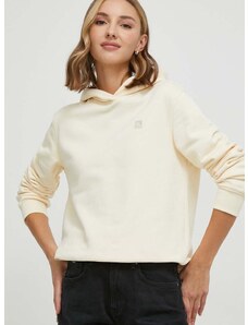 Mikina Calvin Klein Jeans dámská, žlutá barva, s kapucí, s aplikací