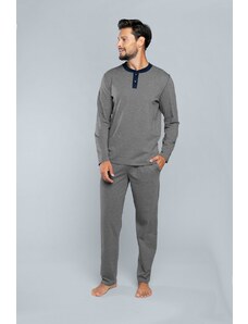 Italian Fashion Profit pyžamo s dlouhým rukávem, dlouhé kalhoty - střední melanž