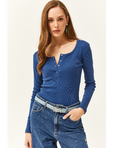 Olalook Women's Indigo Popped Camisole Blouse