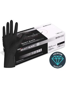 UNIGLOVES Latexové rukavice černé - Select Black, 100 ks