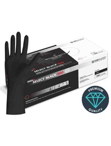 UNIGLOVES Latexové rukavice černé - Select Black 300, 100 ks