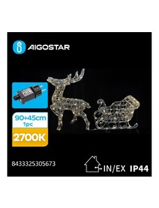 Aigostar B.V. Aigostar-LED Venkovní dekorace LED/3,6W/31/230V 2700K 90/45cm IP44 sob se sáněmi AI0557