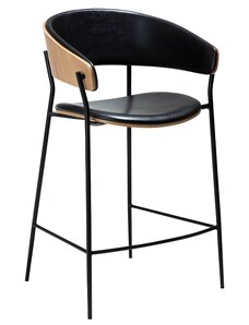 ​​​​​Dan-Form Dubová barová židle DAN-FORM Crib s koženkovým sedákem 63 cm