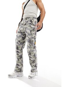 Ed Hardy relaxed cargo trousers in camo with graphics-Multi