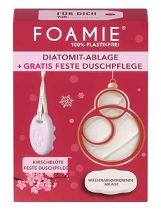 Foamie Diatomite Set Vánoční balení tuhého tělového mýdla s vůní třešňového květu