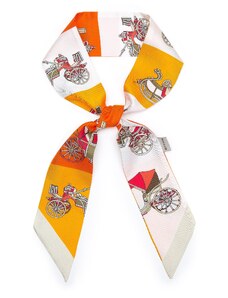 Dámský hedvábný šátek Wittchen, bílo-oranžová, hedvábí