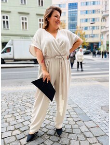 MAT FASHION KRÉMOVÝ OVERAL LUMI PLUS SIZE