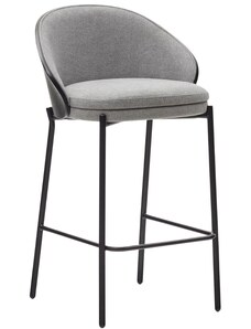 Šedá čalouněná barová židle Kave Home Eamy II. 65 cm