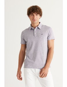 AC&Co / Altınyıldız Classics Pánské Žakárové tričko Easy Iron Slim Fit Slim Fit Polo Neck Krátký rukáv