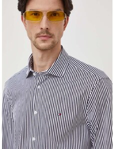 Košile Tommy Hilfiger tmavomodrá barva, slim, s klasickým límcem