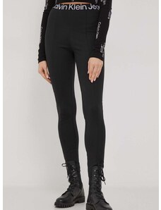 Legíny Calvin Klein Jeans dámské, černá barva, hladké, J20J222601