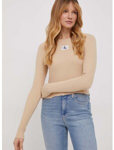 Svetr Calvin Klein Jeans dámský, béžová barva, lehký, J20J223233