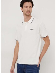 Bavlněné polo tričko Pepe Jeans Hans béžová barva