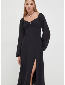 Šaty Hollister Co. černá barva, midi